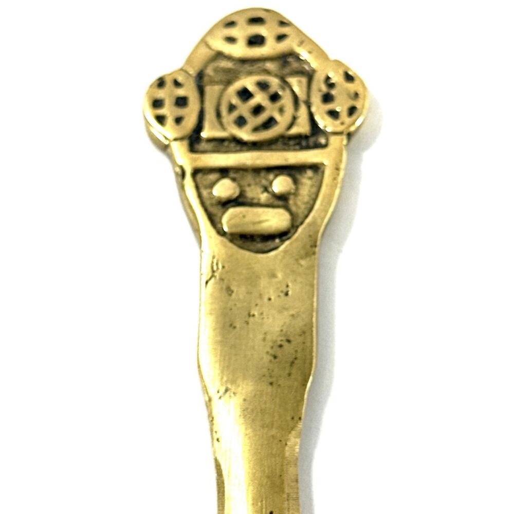 Vintage Brass Tribal Mask Letter Opener Aztec Inca Mayan Style 7” Desk Decor - Picture 6 of 6